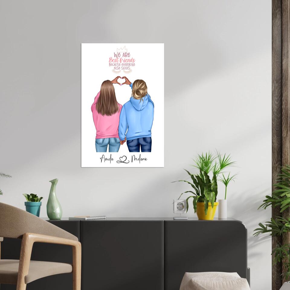 Heart Klebe-Poster für beste Freunde